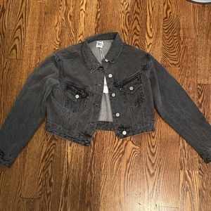 never worn princess black denim easton jacket size 2